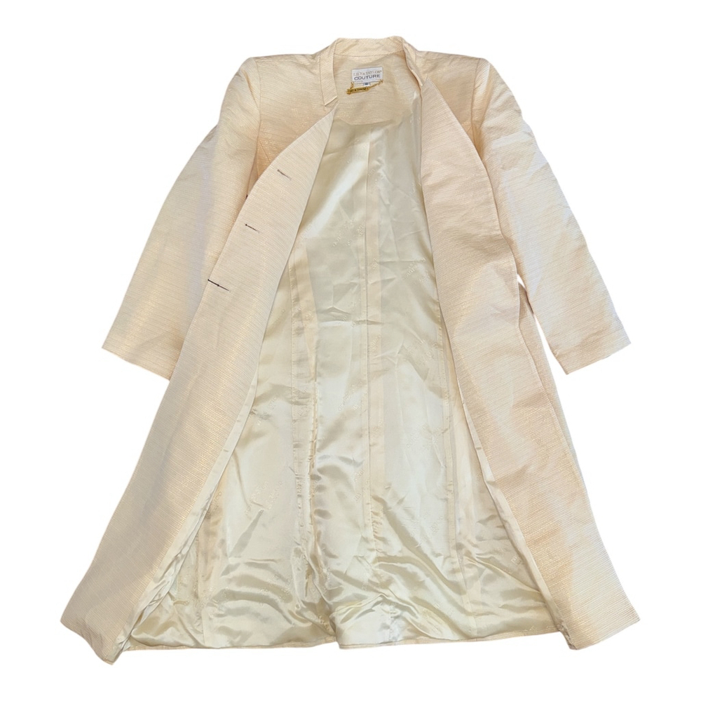 Lily & Taylor Couture 2 Piece Skirt Suit Set, Size 18, Cream Color, Long Sleeve - Picture 7 of 7
